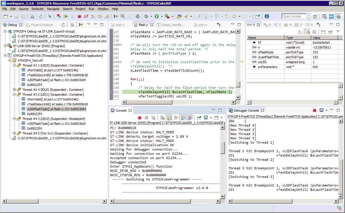 Eclipse launch group debug session (click to zoom) Eclipse launch group debug session (click to zoom)